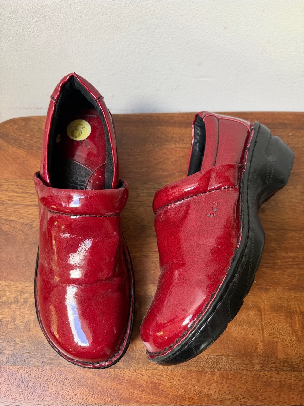 boc Born Concept Shiny Red Patent Slip-On Clogs 9